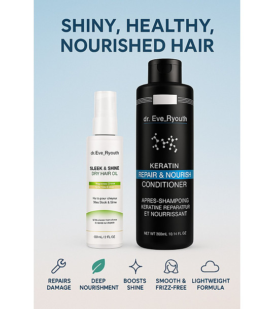 Комплект от балсам с кератин и масло за коса снимка