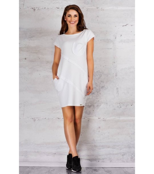 Бяла памучна рокля Zaya снимка