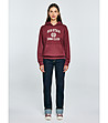 Дамски суитшърт с памук в бургунд Merta-2 снимка
