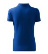 Памучна дамска блуза в кралскосиньо с яка Polo-2 снимка