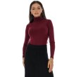 Дамска поло блуза в бордо-0 снимка