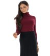 Дамска поло блуза в бордо-3 снимка