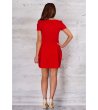 Червена памучна рокля тип балон Zina-1 снимка