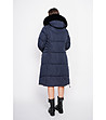 Дълго дамско зимно яке в тъмносиньо-2 снимка