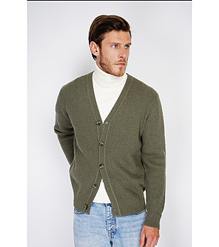 Мъжка жилетка в цвят каки с кашмир снимка