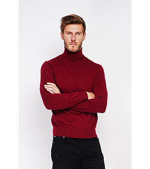 Мъжки пуловер в бордо снимка