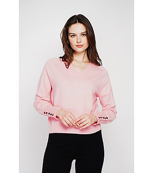 Розов дамски пуловер снимка