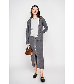 Дамска жилетка в сив меланж снимка