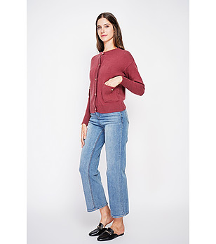 Дамска жилетка в бордо снимка