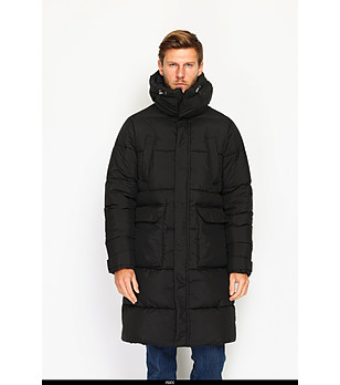 Дълго мъжко зимно яке снимка