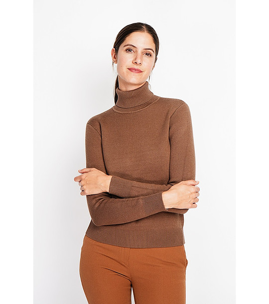 Дамски пуловер в кафяво снимка