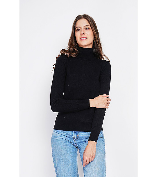 Черен дамски поло пуловер снимка