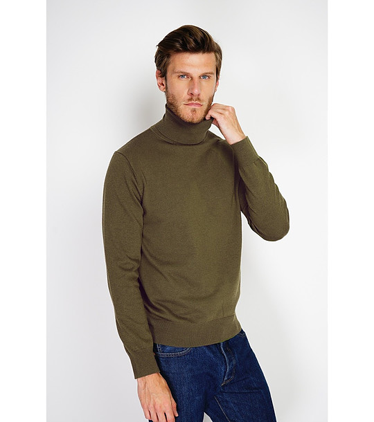 Мъжки пуловер в цвят каки снимка