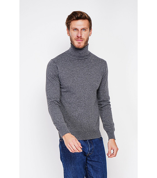 Мъжки пуловер в тъмносиво снимка