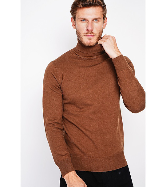 Мъжки пуловер в кафяво снимка