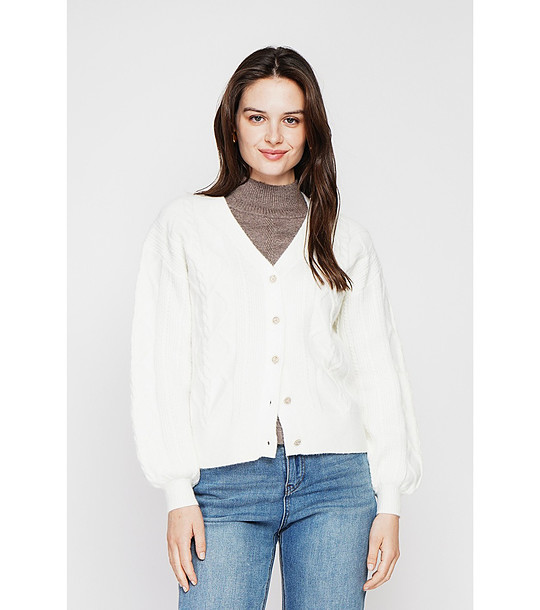 Дамска oversize жилетка в цвят крем снимка