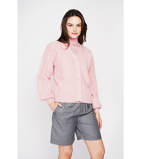 Дамска oversize жилетка в цвят пудра снимка