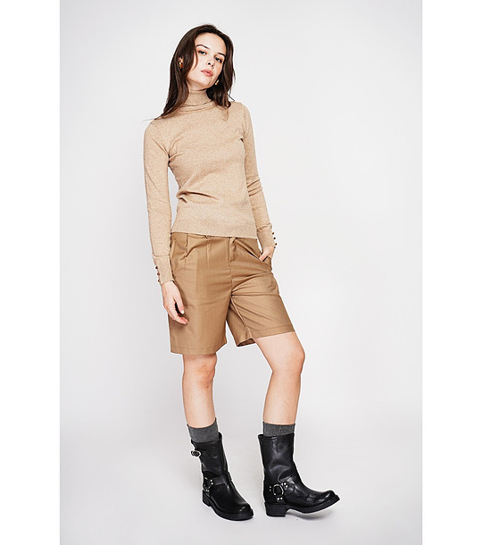 Дамски бежов пуловер снимка