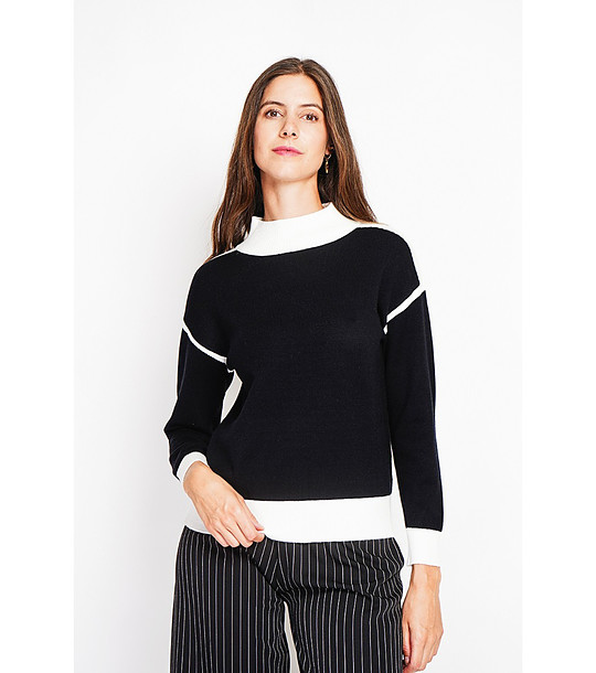 Дамски пуловер в черно и бяло снимка