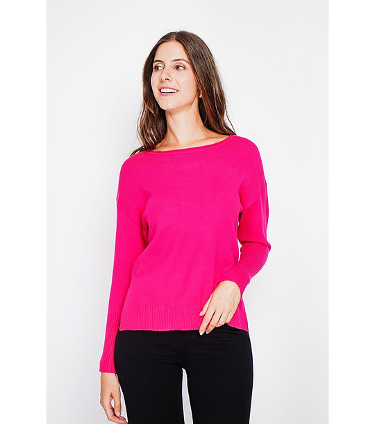 Дамски оversize пуловер в циклама снимка