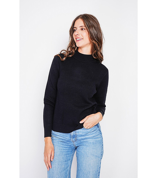 Дамски зимен термо пуловер в черно снимка