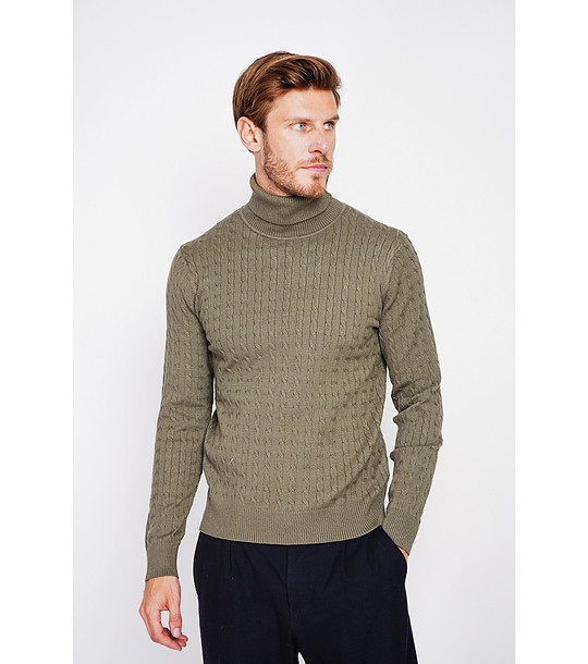 Мъжки пуловер в цвят каки снимка