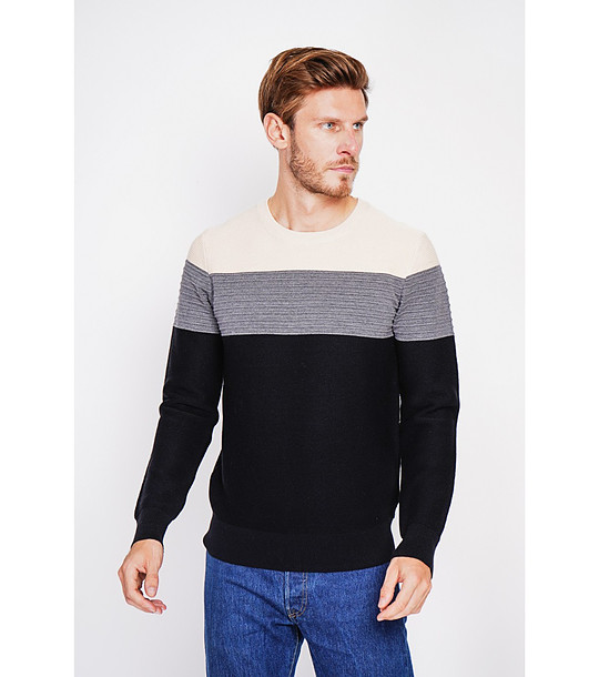 Мъжки пуловер в сиво и черно снимка