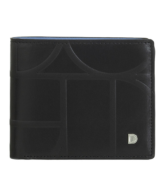 Мъжки портфейл от естествена кожа в черно и светлосиньо Plinio снимка