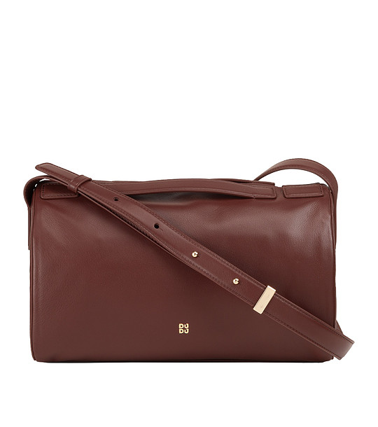 Дамска чанта през рамо в цвят шоколад Leslie снимка