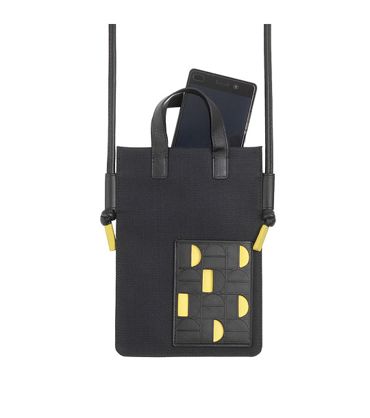 Черна малка чанта за телефон Faro снимка