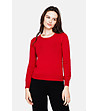 Червен дамски пуловер-0 снимка