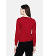 Червен дамски пуловер-2 снимка