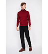 Мъжки пуловер в бордо-3 снимка