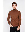 Мъжки пуловер в кафяво-2 снимка