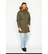 Дълго зимно мъжко яке в цвят каки-0 снимка