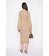 Миди рокля в цвят камел-2 снимка