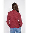 Дамски пуловер в бордо с асиметрична яка-3 снимка
