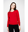 Червен дамски пуловер-2 снимка