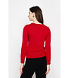 Червен дамски пуловер-3 снимка
