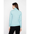 Дамски пуловер в тюркоаз-4 снимка