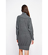 Oversize рокля в сиво с шал яка-3 снимка