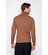 Кафяв мъжки поло пуловер-3 снимка