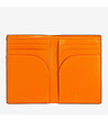 Мъжки портфейл от естествена кожа в черно и оранжево Capri-1 снимка