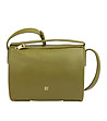 Дамска кожена чанта в зелено Ethel-0 снимка