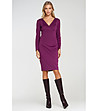 Рокля с дълъг ръкав във виолетов нюанс-0 снимка