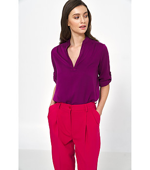 Дамска блуза във виолетов нюанс снимка