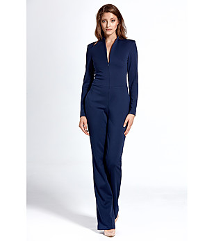 Тъмносин дамски гащеризон снимка