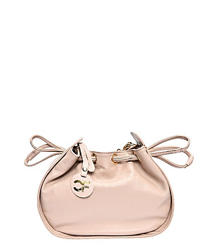 Дамска чанта от естествена кожа в цвят пудра Sandrika снимка