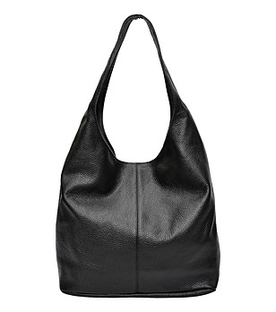 Кожена дамска чанта в черно Alliz снимка