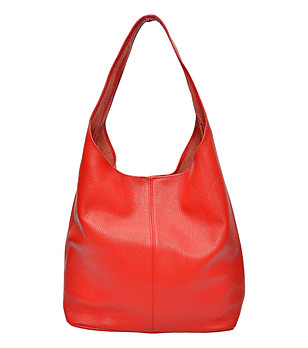 Червена дамска кожена чанта снимка